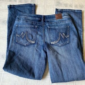 M jeans by Maurices white stitch wide leg jeans size 10